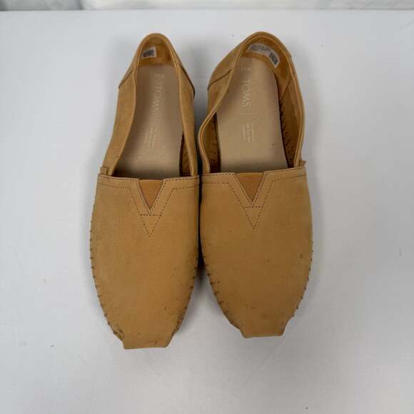 TOMS Shoes - TOMS Women's Alpargata Leather Slip-On Espadrille Shoes, Honey Brown